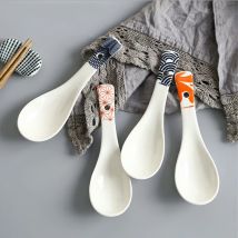 1Pcs Keramik Löffel Multi-Funktion Glasur Porzellan Japanischen Scoop Brei Suppe Löffel Geschirr Restaurant Haushalt Geschirr