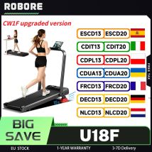 Tapis roulant ROBORE U18F versione aggiornata CW1F con inclinazione del 15%, velocità massima di 10,5 km/h, motore da 2,5 HP, 3 livelli di inclinazione, silenzioso, LED