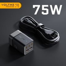 VOLTME Caricatore USB C da 75 W Caricatore da tavolo GaN veloce per iPhone 15 Pro Max Galaxy S23 Stazione di ricarica ultra protettiva per MacBook