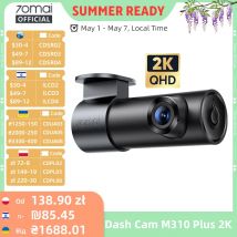 Dash Cam 70mai M310 Plus 2K 1440P 143 ° Telecamera per Auto 70mai M310 Plus 2K con Controllo Vocale Intelligente FOV F1.55, Visione Notturna e Monitoraggio Parcheggio 24H