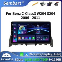 Android 16 Für Mercedes Benz C Klasse W204 S204 2006-2014 Carplay Auto Radio Multimedia Player Navigation Intelligente system WIFI