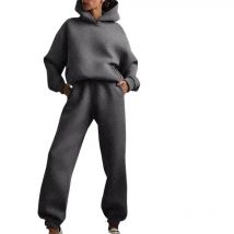 2025 Autumn Woman Clothes Solid Color Casual Fashion Long Pants Long Sleeve Hoodie New Two Piece Set Big Size Women'S Tracksuit