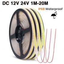 IP68 Wodoodporny pasek COB 12V 24V 320Leds/M RA90 3000K 4000K 6000K Wystrój domu i ogrodu Elastyczna