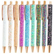 7/9Pcs High Quality Shiny Roller Ballpoint Pen Luxury Cute Wedding Rose Gold Metal Stationery School Office Supply Spinning