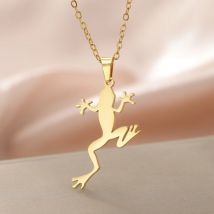 Cazador Stainless Steel Frog Pendant Necklace for Women Girls Chain Necklaces Jewelry Valentine Gift Trend 2026 Wholesale New