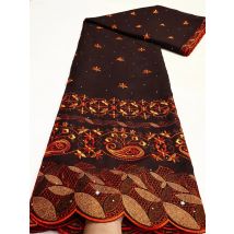 Tessuto di pizzo africano di cotone all'ingrosso 2025 Tessuto di pizzo voile svizzero di alta qualità Tessuti di pizzo secco nigeriano con pietre cucito da sposa