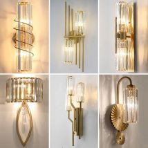 Kristall Luxus Wandleuchte Wohnzimmer Gold Wandleuchte Einfache Schlafzimmer Hintergrund High-End-LED Innenbeleuchtung Leuchten