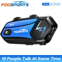 Fodsports M1-S Plus interfono moto casco auricolare bluetooth moto interfono, 10 ciclisti 2000M, radio FM, condivisione di musica.