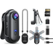 BOBLOV W4 Mini Body Camera 1080P HD 128GB, telecamera indossabile con registrazione di 2 ore, vivavoce leggero per passeggiate all'aperto e per animali domestici