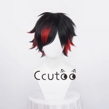 Anime Ensemble Sterne Nagumo Tetora Cosplay Perücke Kurze Schwarz Gemischt Rot Hitzebeständige Synthetische Haar Halloween Party Karneval