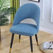 1/2/4/6Pcs Curved Chair Cover Hollow Back Jacquard Arc Armchair Covers Dining Chair Covers Home Spandex Elastic Dustproof Cover