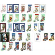 Kreuzstich-Set im Sockenstil, Winterkabine, Hütte, Schneehirsch und Fluss, Brook Creek, Dim 08976, 14, 16, 18, 22, 25 CT