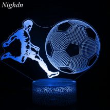 Nighdn Fußball lampe für Jungen Nachtlicht führte Illusion Nachtlicht 7 Farbwechsel Acryl USB Tabe Lampe Geburtstag Weihnachts geschenk