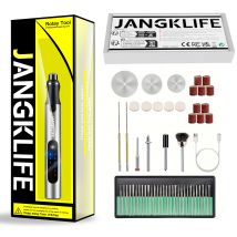 JANGKLIFE Kit di utensili rotanti a batteria USB Penna per incisione del legno Fai da te per gioielli Mini trapano wireless in metallo e vetro