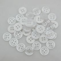 NBNKLA 50 bottoni per camicia rotondi di colore trasparente da 10 mm, 4 fori, accessori per vestiti da cucito fai da te