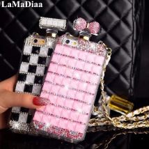 Diamant Parfüm Flasche Handy hülle mit Strass kette, Luxus Glitter Bling, DIY, für iPhone 15, 14, 16, 12, 13 16pro