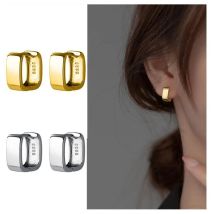 Luxus Sterling Silber Mode glatte Oberfläche Geometrie Charm Creolen für Frauen Hochzeit edlen Schmuck da0048