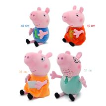 Anime Peppa Pig Plüschpuppen George Family 4-teiliges Set Partydekoration Kuscheltiere Puppe Mumie Schwein Papa Schwein Kindergeburtstagsgeschenke