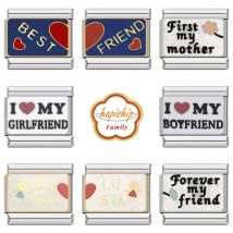 Hapiship Family 2024 Fashions Best Friend Big Little Sis Charm Links Passend für 9 mm Armband Edelstahl Herstellung DIY Schmuck NEU051