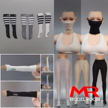 HAILI TOYS 1/6 Female Pantyhose Face Shield Calf Socks Arm Sleeves Clothes Accessories Model Fit 12'' Soldier Action Figure Body