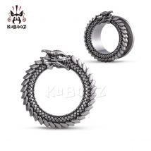 KUBOOZ Ohrmessgeräte Tunnel Plugs Keil Drachen Expander für Ohren Edelstahl Piercing Schmuck Ohrringe 2 Stück