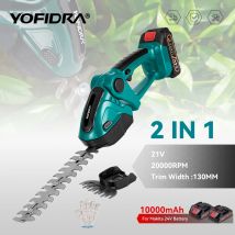 Yofidra Electric Hedge Trimmer 20000rpm Household Lawn Mower Garden Bush Scissors Grass Power Tool For Makita 18V Battery Pin