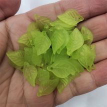 100pcs/bag Green Acrylic Leaf Leaves Beads Pendants For Diy Necklace Bracelet Earrings Jewelry Making Handmade Crafts