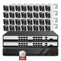 XMEYE 32CH NVR System 4K Ai Face Detect Security Camera 8MP POE Two Way Audio Colorful Night Waterproof Video Surveillance Set