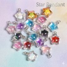10 pz Trasparente AB Colorato Pentastar Acrilico Pendenti e Ciondoli Perline Trasparente a Forma di Stella Trasparente Ciondolo Ornamenti Per Creazione di Gioielli Trovare
