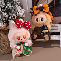 15/17 cm Nette Plüsch Puppe Elf Overalls Anzug Mode Outfit Kleiden Für Labubu Kleidung Zubehör Halloween Weihnachten Overalls geschenk