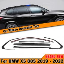 Außenfensterverkleidungs-Dichtungsstreifen für BMW X5 G05 2019–2025, glänzend schwarz, Edelstahl, Dichtungsstreifen, Dekorform-Styling-Abdeckung