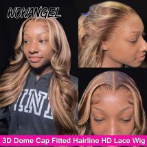 Wow Angel 13X6 HD Lace Frontal Echthaarperücken 250 % Highlight Body Wave Perücken Vollspitzeperücken Melt Skins Ombre Farbige Perücken