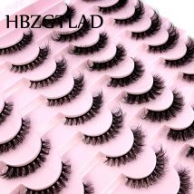 HBZGTLAD Neue 20 Paar 3D-Nerzwimpern, künstliche Nerz-flauschige Wimpern, weich, voll dick, dünne Wimpern, dramatische falsche Wimpern, Make-up