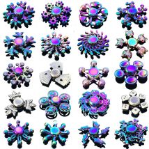 Rainbow Fidget Metal Spinner Kolorowe błystki na palce Szybkie błystki ręczne Zabawki Fidget na