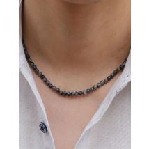 Stylish Natural 4mm Tiger Eyes Lava Stone Necklace Men 18 Inches Choker Collar Healing Jewelry Neck Accessories Gift For Him
