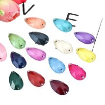 11x18mm K9 Super Lovely Mocha Tear Drop Glass Rhinestones Flat Back Glass Strass Crystal Sew On Clothing Crafts Dress Stage Wear