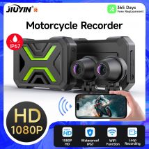 JIUYIN 1080P Impermeabile Macchina Fotografica Del Motociclo DVR Moto Dashcam Anteriore Posteriore Della Macchina Fotografica Video Moto Registratore Accessori Moto