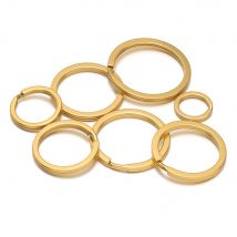 10pcs Stainless Steel Round Key Rings Flat Split Key Ring for DIY Keychain Jewelry Gifts Making Accessories Wholesale