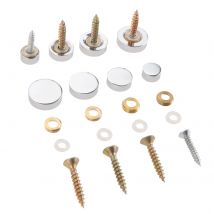 4 PCS 10/14/16/18mm Decorative Mirror Screw Cap Nails Screw Covers Fasteners Sign/Advertising Nails Hardware Polished Chrome
