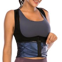 1pc Sauna Weste Heizung Schweiß Tank Top Atmungs Taille Trainer Zipper Sport Korsett Für Weibliche