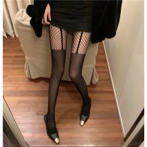 Sexy gemusterte Slim-Fit-Fischnetzstrumpfhose für Damen, lange Netzsocken, transparente Körperstrümpfe, Nylonstrumpfhose für Damen