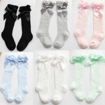 Kinder Mädchen Königlichen Stil Bogen Kniehohe Fishnet Socken Baby Kleinkind Bowknot In Rohr Socken Kind Aushöhlen Socke Sox 0-3Y