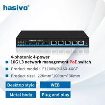 Hasivo Tutti 10 Gigabit PoE o senza switch Ethernet PoE 4*10gbps Porta RJ45 Rete Plug and Play 4*10G SFP
