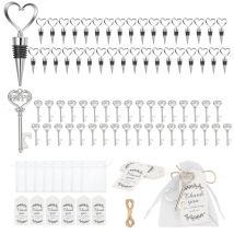 24/36 Stück herzförmiger Weinverschluss für Hochzeiten, Brautgeschenke mit 24/36 Stück Weinflaschenöffner, Hochzeitsgeschenke für Gäste