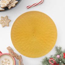 1/4/6PCS Runde Geflochtene Tischsets Tischsets Gewebt Nicht-Slip Esstisch Schüssel Pads Küche trinken Tasse Untersetzer Weihnachten Geschenk Matten