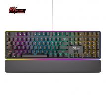RK ROYAL KLUDGE RK918 Tastiera meccanica brasiliana portoghese 108 tasti Tastiere da gioco retroilluminate RGB con poggiamano con lampada laterale