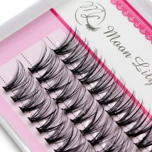 Upgraded Moonlily 60 Bundles Silk Soft Mink Eyelashes Extension Natural 3D Russian Volume Faux Individual Cluster Lashes Makeup