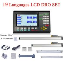 19 lingue 2 assi LCD DRO lettura digitale AC220V/110V e 2 pezzi 50-1000mm sensore encoder scala lineare per fresatura tornio