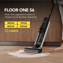 Tineco Floor One S6 Bezprzewodowy odkurzacz na mokro i sucho Mop do mycia podłóg All-in-One do twardych podłóg LED Dwustronne czyszczenie krawędzi