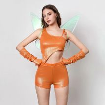 Combhasaki Women's Halloween Musa Costume Irregular Tank Top Shorts Arm Sleeves Wings Set for Cosplay Role-Playing Party Outfits